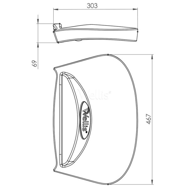 Filter House – Skimmer Cover grey with Wellis logo